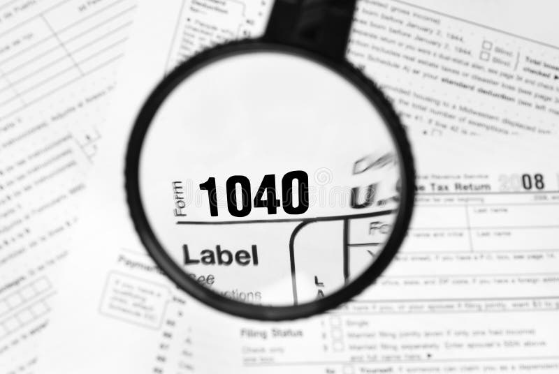 Magnified income tax form