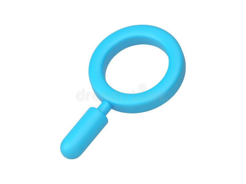 Magnifier browser internet information search optical lens zoom monitoring 3d icon realistic vector royalty free illustration