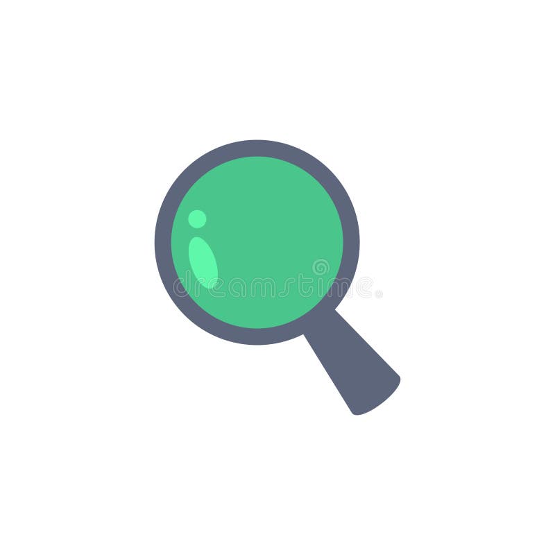 Colored Magnifier in Green Badge Icon. Element of Science and