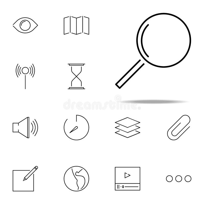 Magnifier icon. web, minimalistic icons universal set for web and mobile royalty free illustration