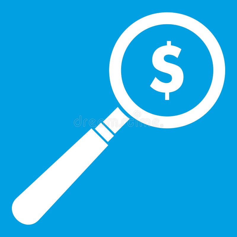 Magnifier icon white stock vector. Illustration of increase 120442584