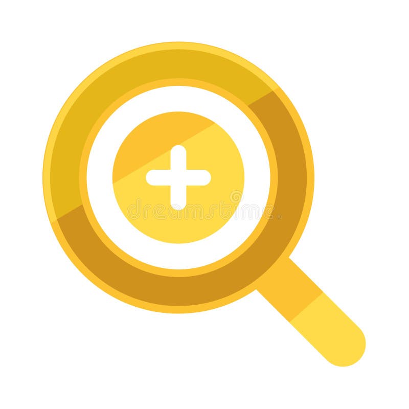Magnifier and plus stock illustration. Illustration of magnification