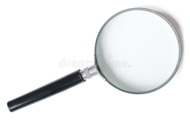 Magnifier ή ενίσχυση - γυαλί που απομονώνεται στο λευκό στοκ φωτογραφίες
