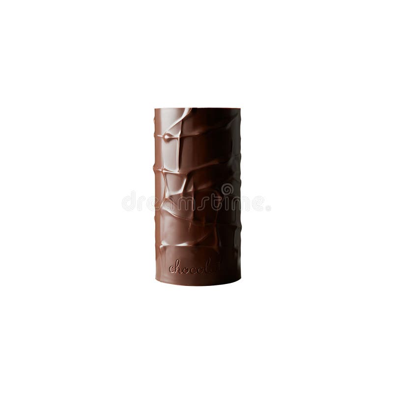 Magnifique bouteille de chocolat noir avec surface texturée isolée sur fond blanc illustration stock