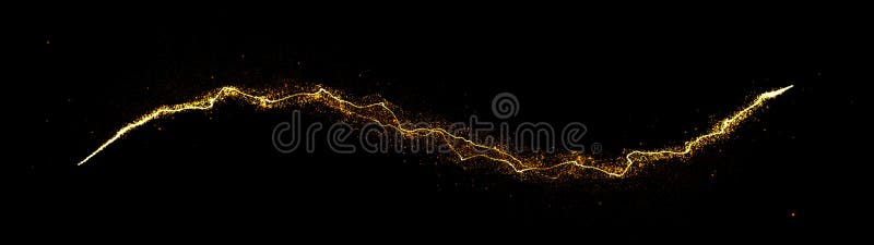 Magnifique particules dorées brillant récompense poussière abstraite sur fond noir. lumière scintillante magique. photos stock
