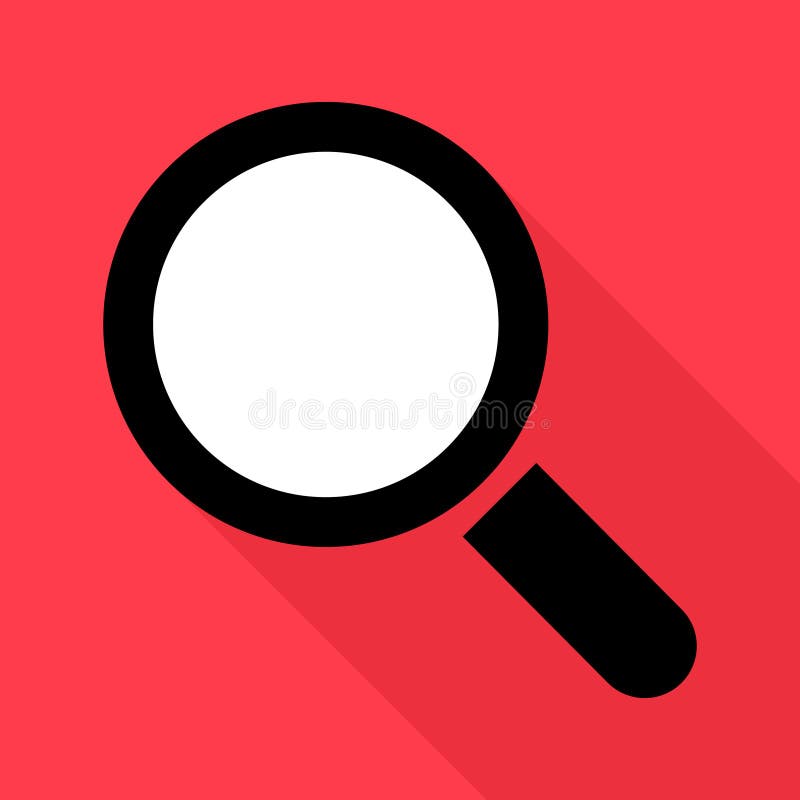 Magnifying Glass Icon Shadow, Zoom Find Focus Symbol, Loupe 