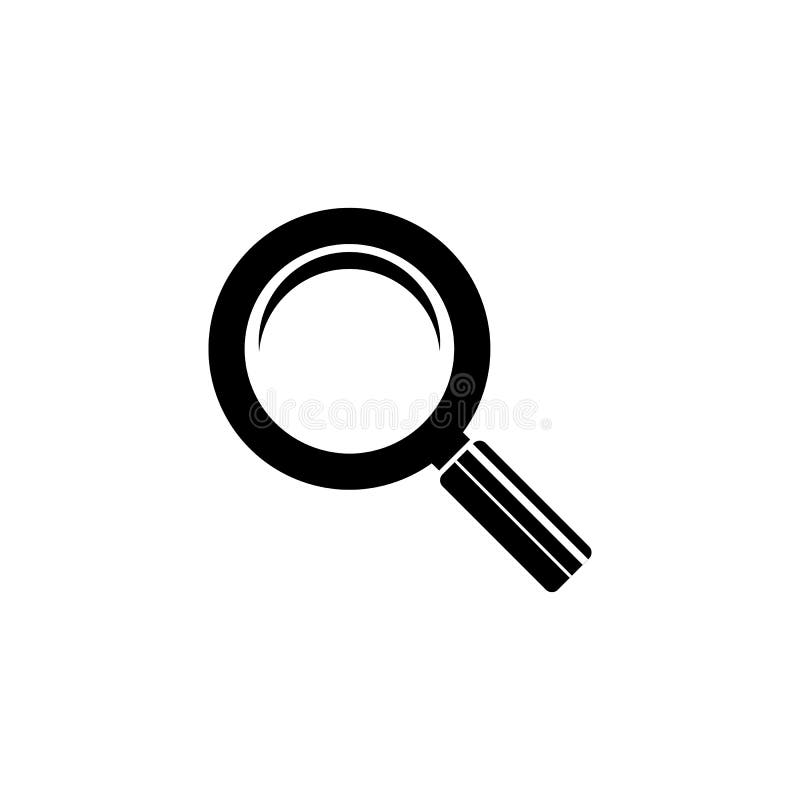 Magnifying glass icon. The symbol search. Logo illustration. Solid vector black icon isolated on a white background