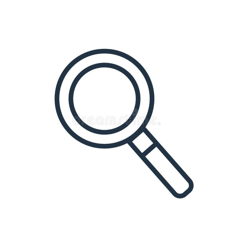 Magnifier - black icon on white background Vector Image