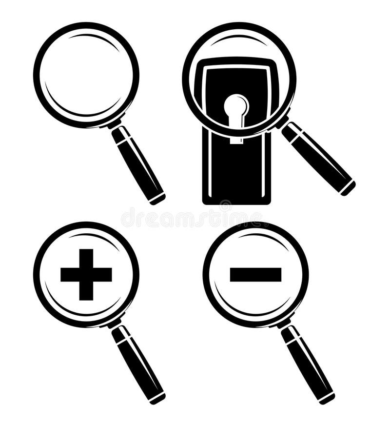 Magnifying glass icons set