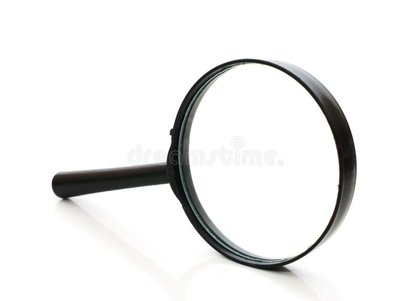 Magnifying glass isolated over white