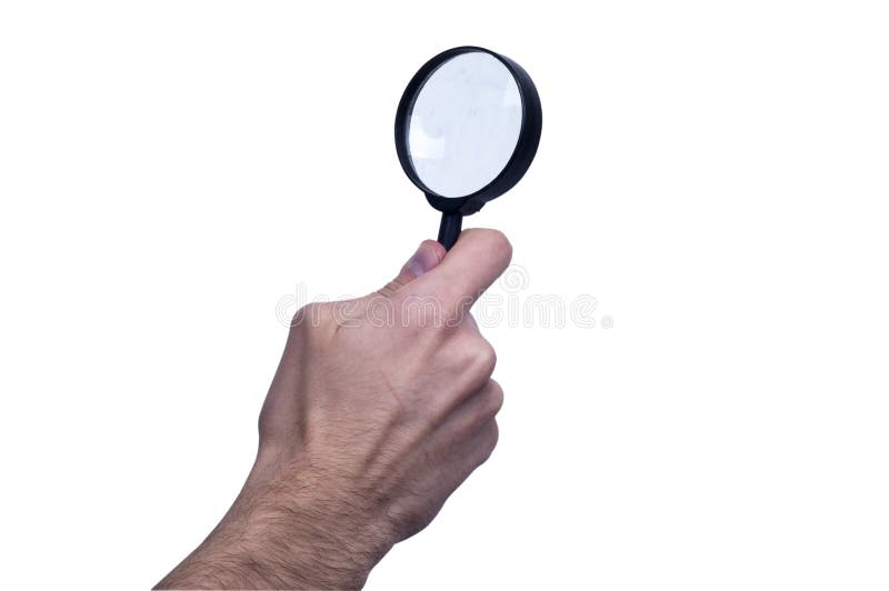 Magnifying Glass on the Male Hand Stock Photo Image of lens, zoom