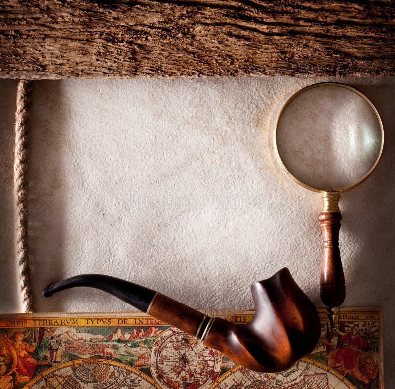 Magnifying Glass Tobacco Pipe Stock Photos - Free & Royalty-Free