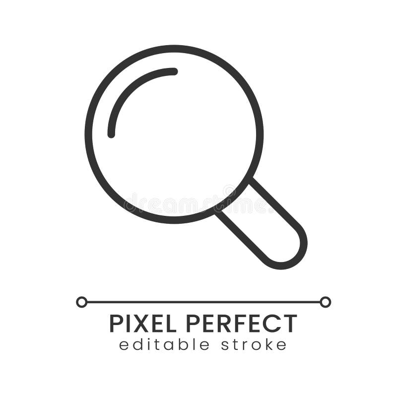 Magnifying glass pixel perfect linear icon vector illustration