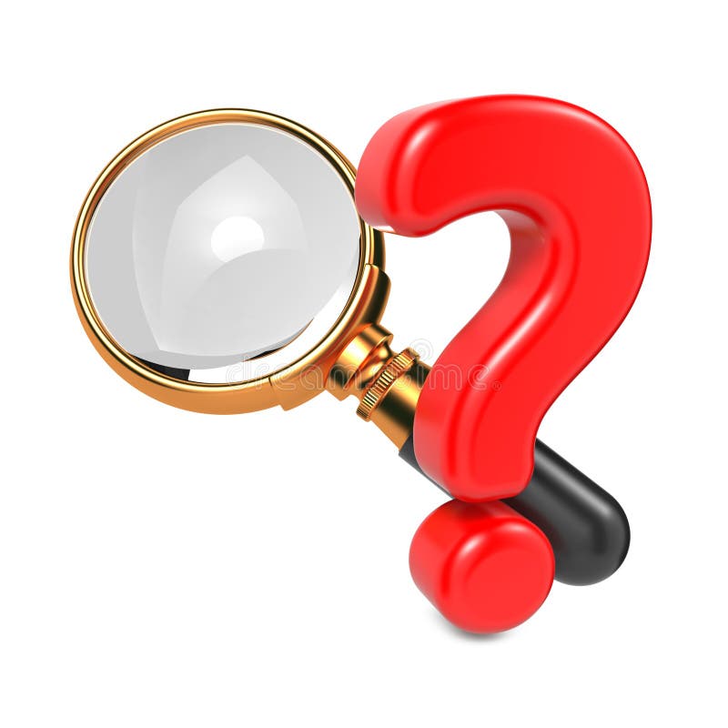 Magnifying Glass With Question Mark. Stock Illustration Illustration