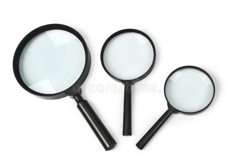 Magnifying glass set stock image. Image of design, examining 5271897