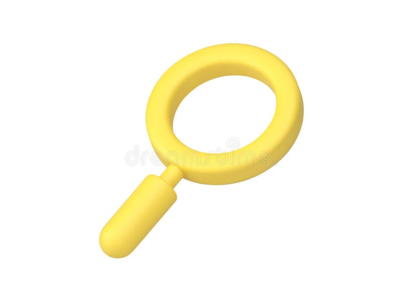 Mărirea instrumentului de vizualizare optică a zoom-ului de sticlă pentru căutarea vectorului pictogramei 3d a informațiilor de ră stock illustration
