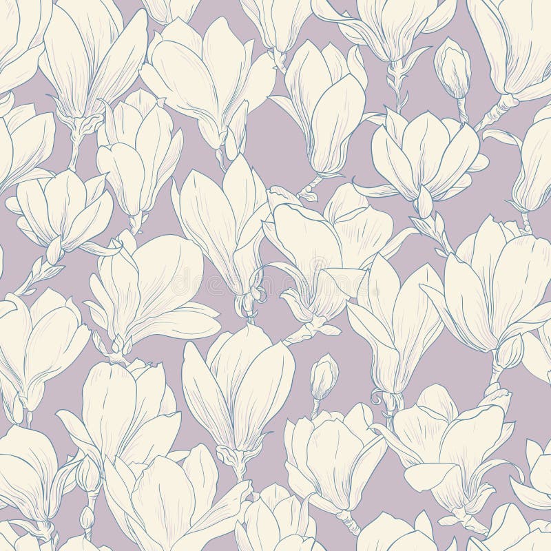Magnolia pattern stock vector. Illustration of branches - 16036298