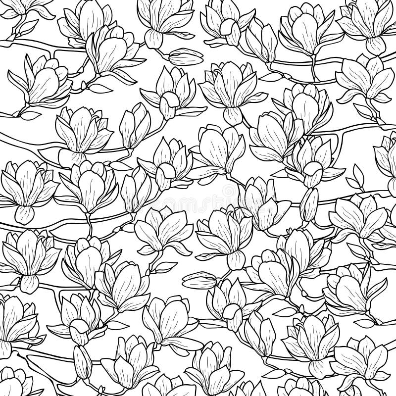 Magnoliowy wiosna skład ilustracja wektor Magnoliowy wiosna skład ilustracja wektor
