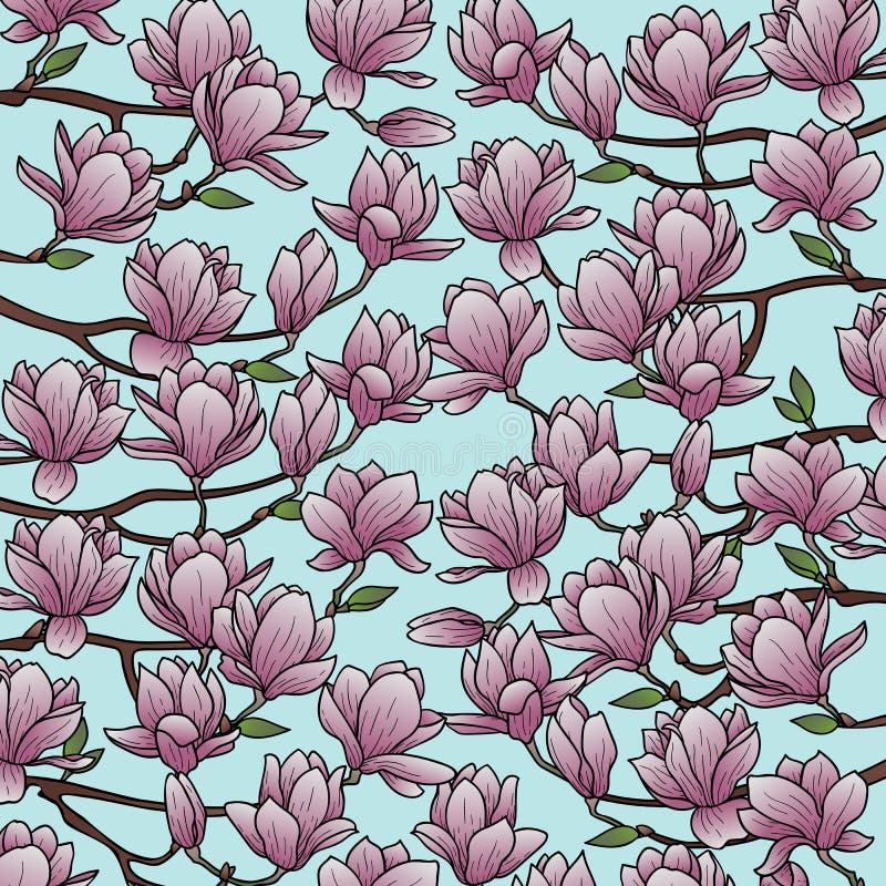 Magnoliowy wiosna skład ilustracji Magnoliowy wiosna skład ilustracji