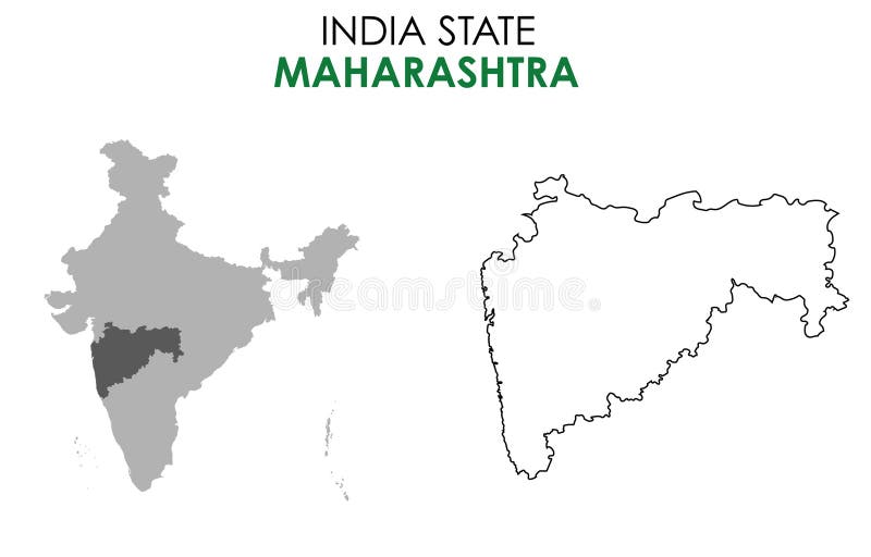 Maharashtra map of Indian state. Maharashtra map vector illustration. White background vector illustration