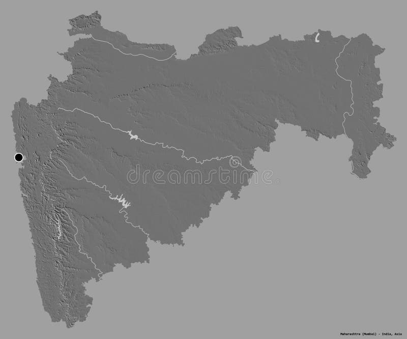 Political Shades Simple Map of Maharashtra, single color outside