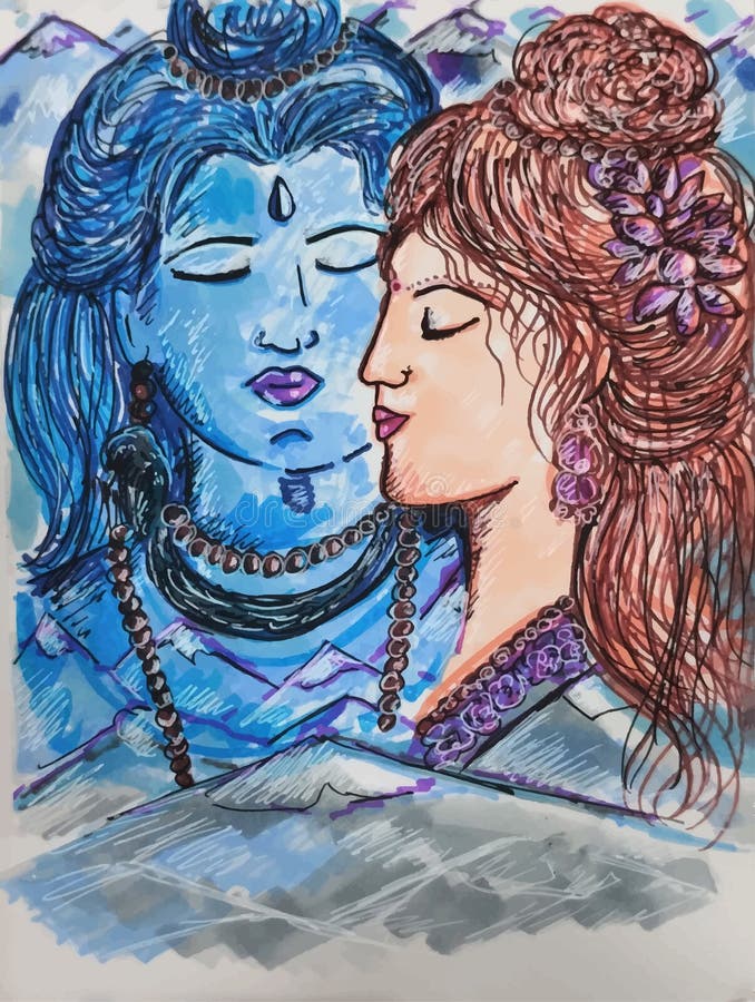 Parvati-Shiv, Me, Stippling : r/drawing