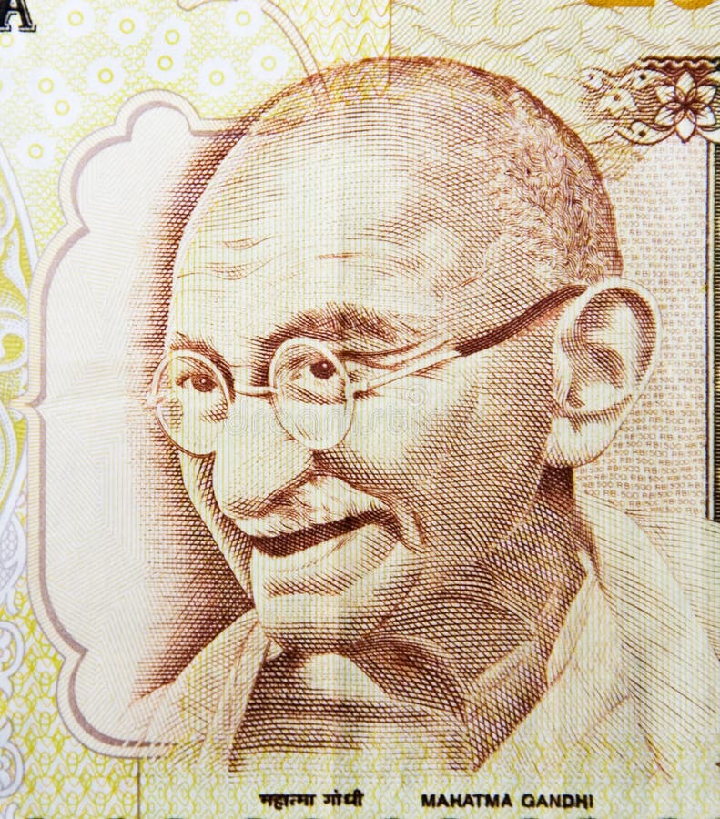 Mahatma Gandhi on 500 rupees banknote from India