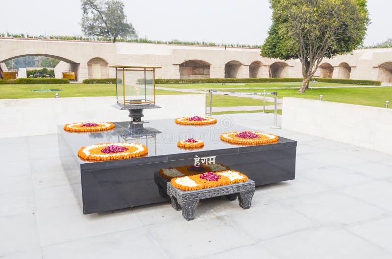 Mahatma Gandhi cremation memorial, New Delhi, India stock photography Mahatma Gandhi cremation memorial, New Delhi, India stock photography