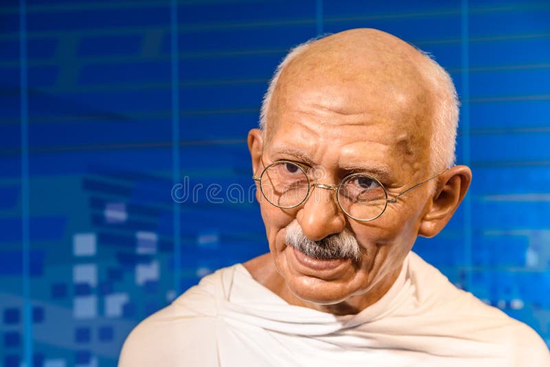 VIENNA, AUSTRIA - AUGUST 08, 2015: Mahatma Gandhi Figurine At Madame Tussauds Wax Museum.