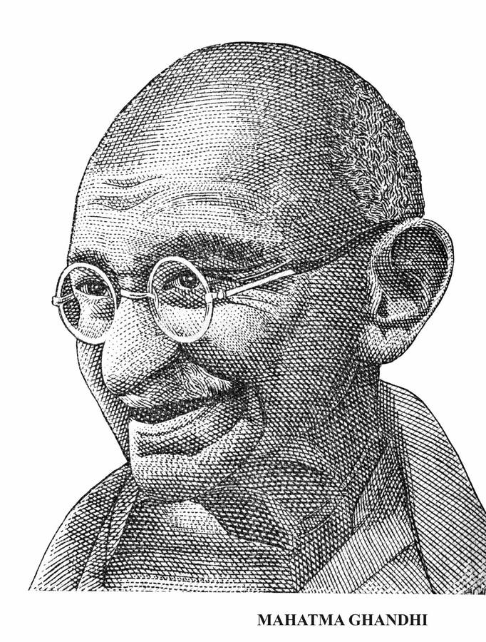 Mahatma Gandhi isolated on white background vertical