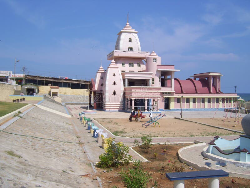 Kanyakumari, Tamil Nadu, India - October 7, 2008 Colorful Mahatma Gandhi Memorial monument stock photography Kanyakumari, Tamil Nadu, India - October 7, 2008 Colorful Mahatma Gandhi Memorial monument stock photography