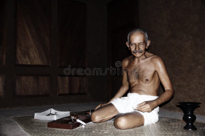 NAKORNPRATHOM,THAILAND-MARCH 27:Mahatma Gandhi brought freedom to India and new method of solving disputes Non-Violence show at Thai Human Imagery Museum on MARCH 27,2015 in Nakornprathom,Thailand