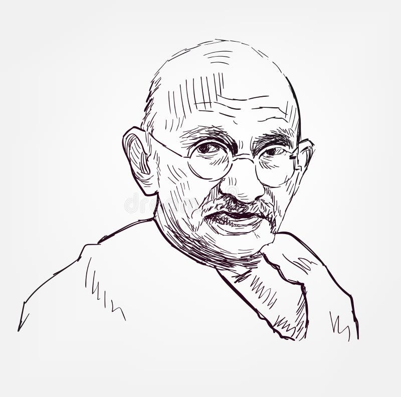 Mahatma Gandhi Drawing Portrait Very Easy - English version for global  audiences. Part - 2 - YouTube