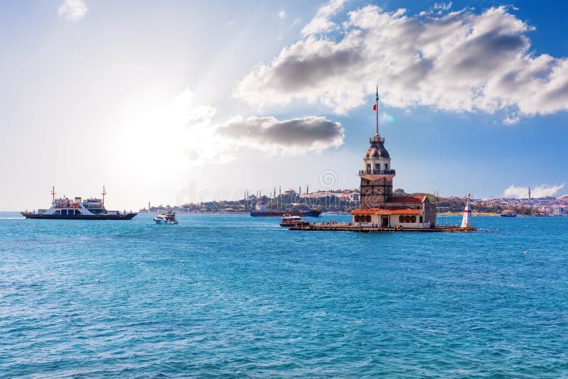 Maiden`s Tower in the Marmara sea, Istanbul, Turkey royalty free stock photos Maiden`s Tower in the Marmara sea, Istanbul, Turkey royalty free stock photos