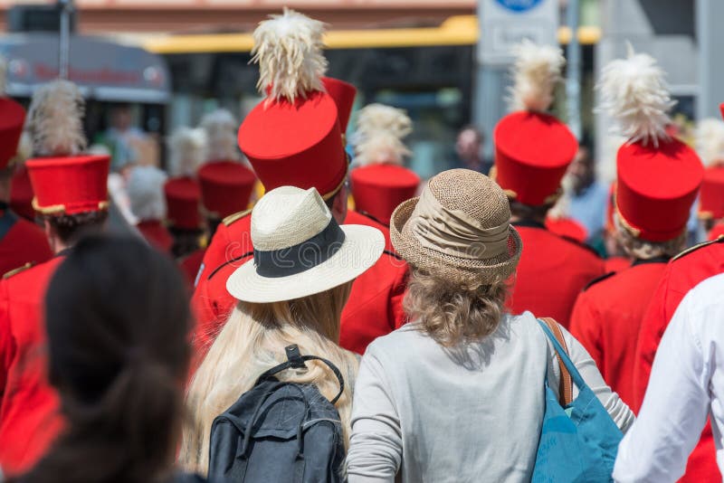 Maidult procession in Regensburg, Germany stock photos