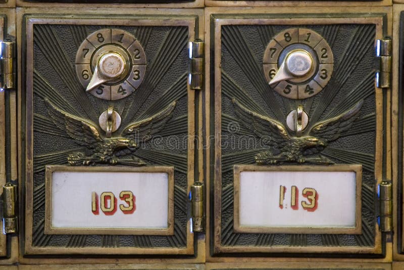 Mail Boxes Filled of Leaflets and Letters. Shallow DOF,Mailboxes and