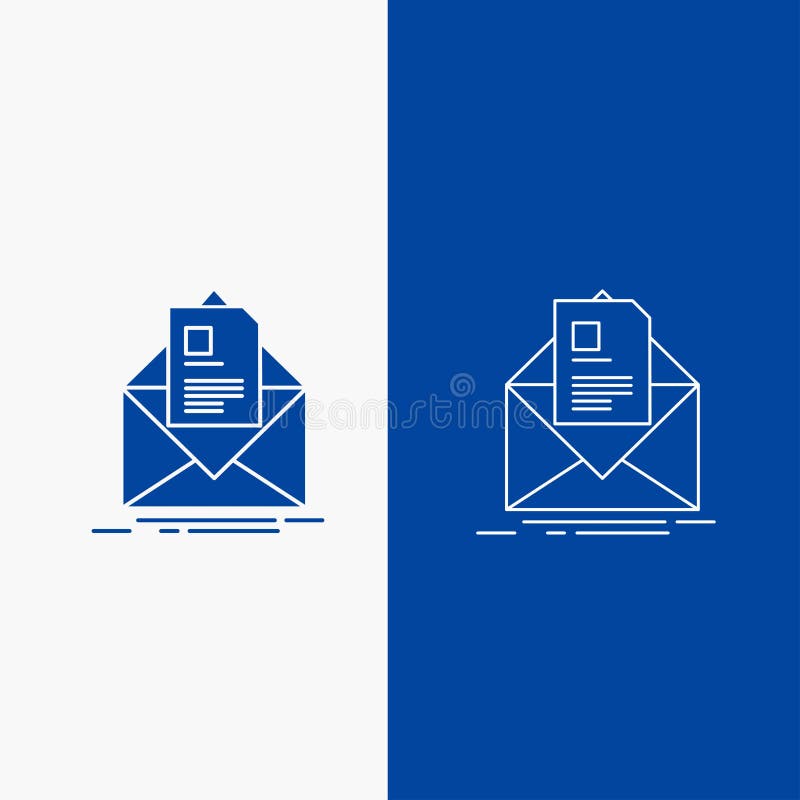 mail, contract, letter, email, briefing Line and Glyph web Button in Blue color Vertical Banner for UI and UX, website or mobile stock illustration mail, contract, letter, email, briefing Line and Glyph web Button in Blue color Vertical Banner for UI and UX, website or mobile stock illustration