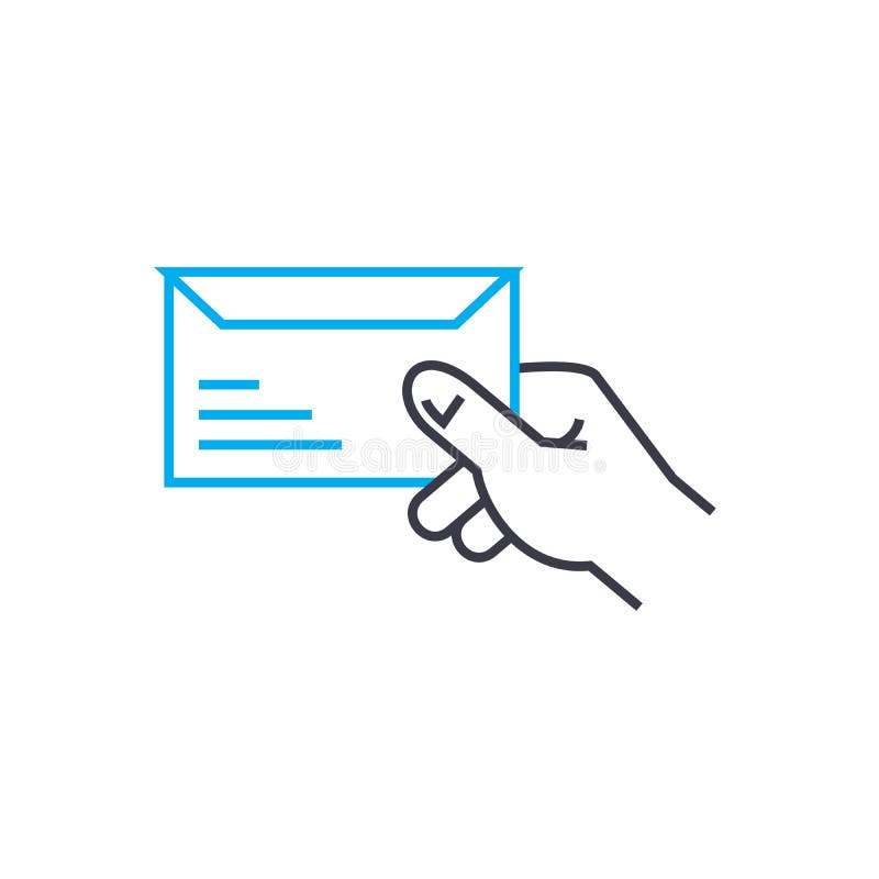 Mail correspondence vector thin line stroke icon. Mail correspondence outline illustration, linear sign, symbol isolated concept.