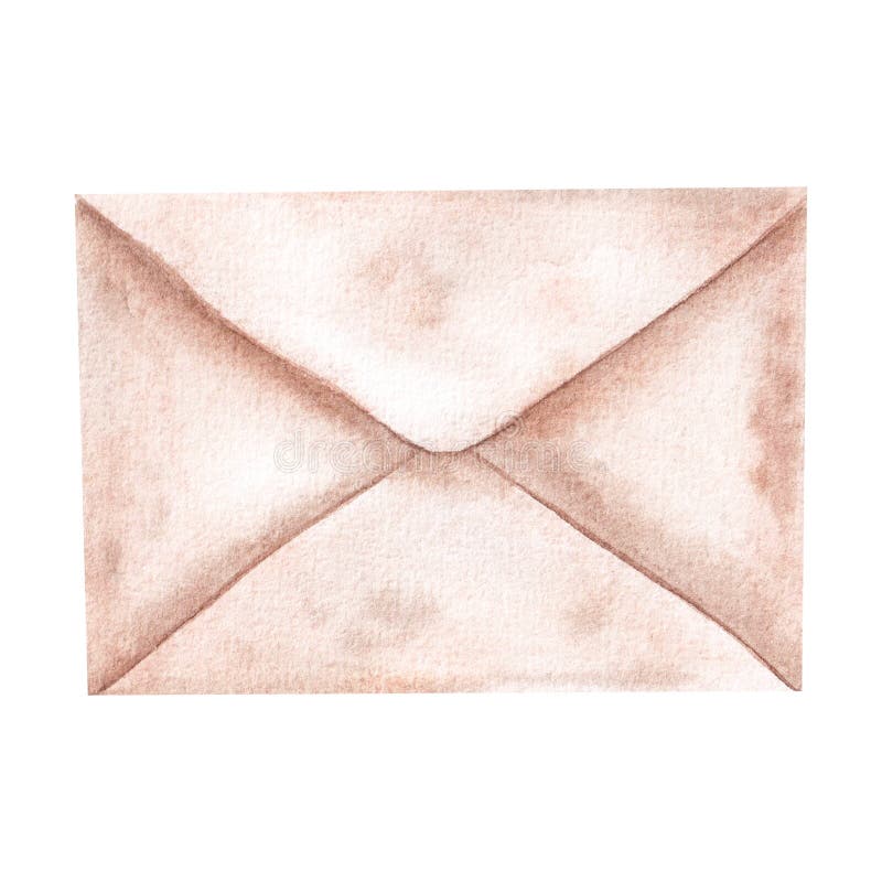 Mail envelope closed painted in watercolo royalty free illustration