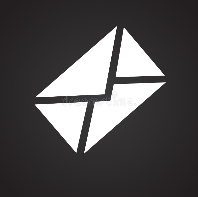 Mail envelope icon on black background for graphic and web design, Modern simple vector sign. Internet concept. Trendy symbol for royalty free illustration Mail envelope icon on black background for graphic and web design, Modern simple vector sign. Internet concept. Trendy symbol for royalty free illustration
