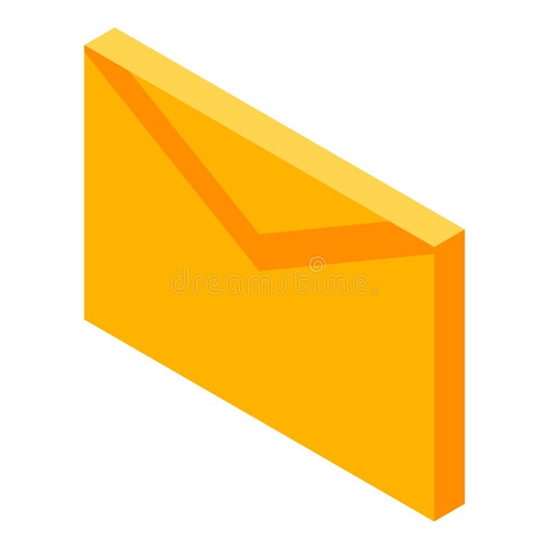 Mail envelope icon, isometric style stock illustration