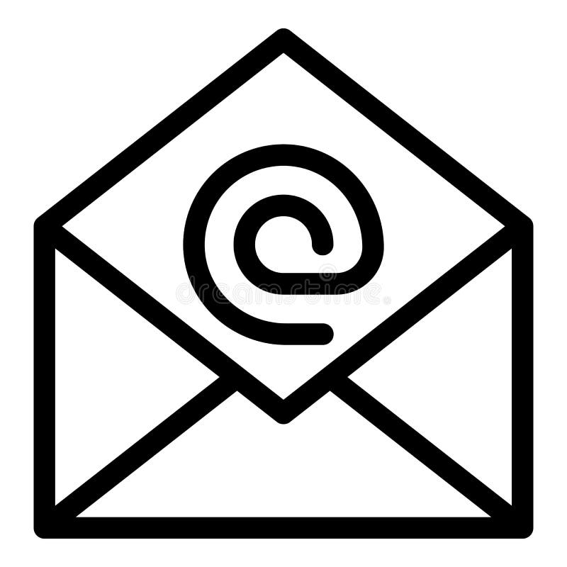 Mail envelope icon, outline style royalty free illustration