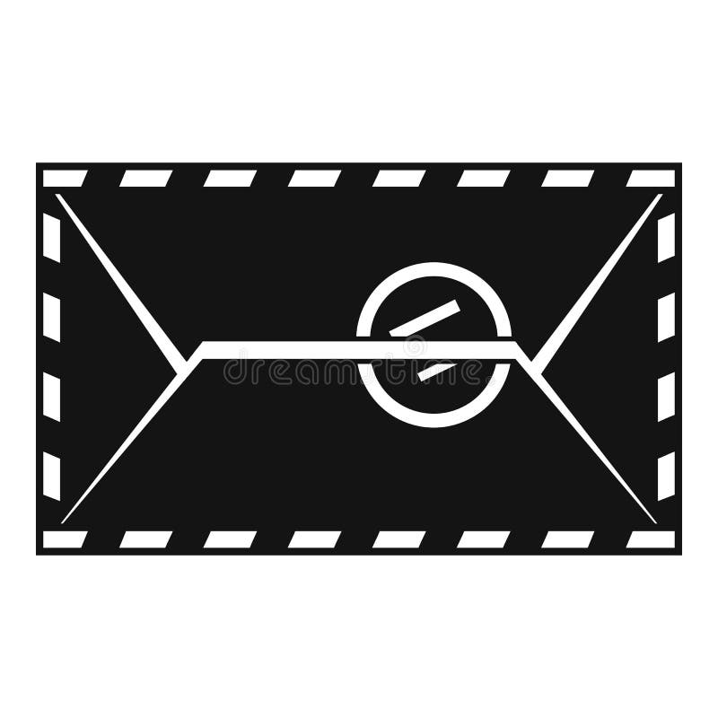 Mail envelope with a stamp icon, simple style stock illustration