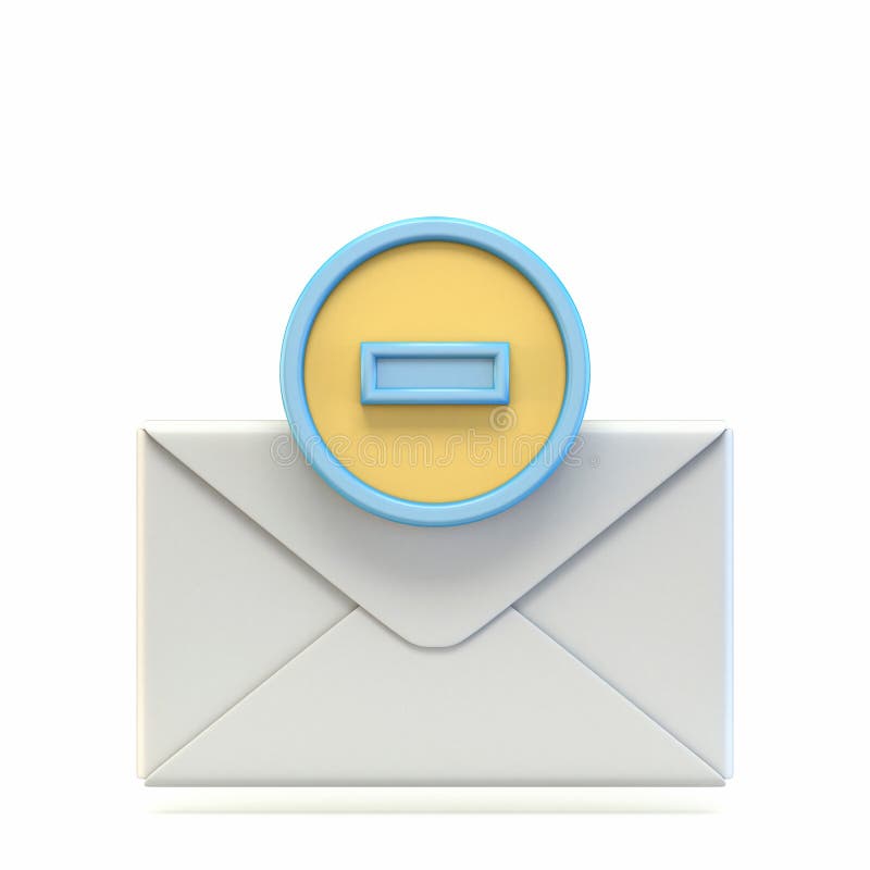 Mail Icon with Minus Sign 3D Stock Illustration Illustration of abort