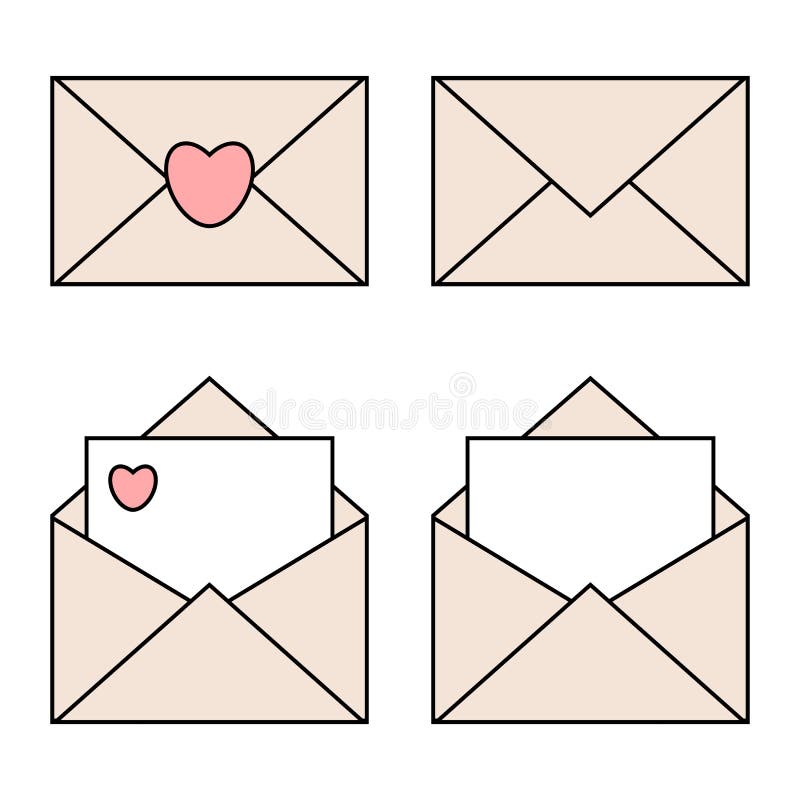 photo Cute Open Envelope Clipart closed envelopes stock illustrations.