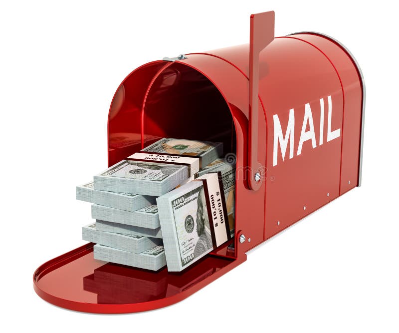 Bills in mailbox concept stock illustration. Illustration of concept