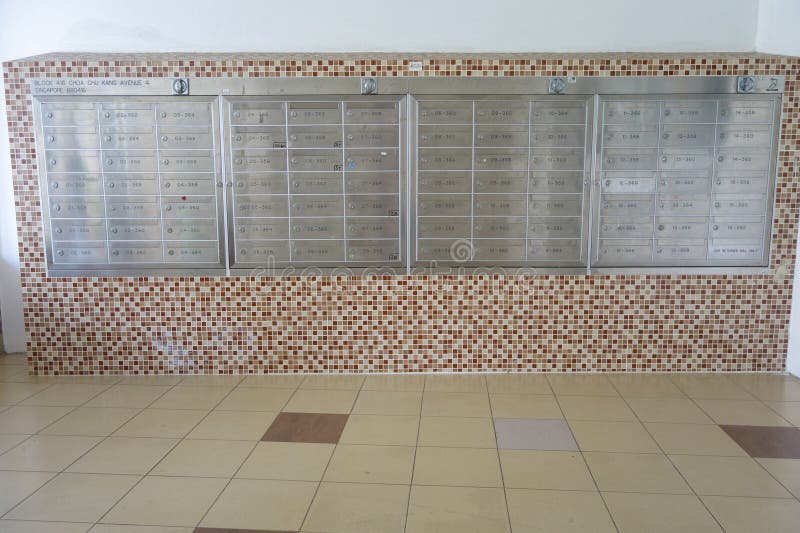 Mailbox Locker Under Normal HDB Flat in Singapore Editorial Photography