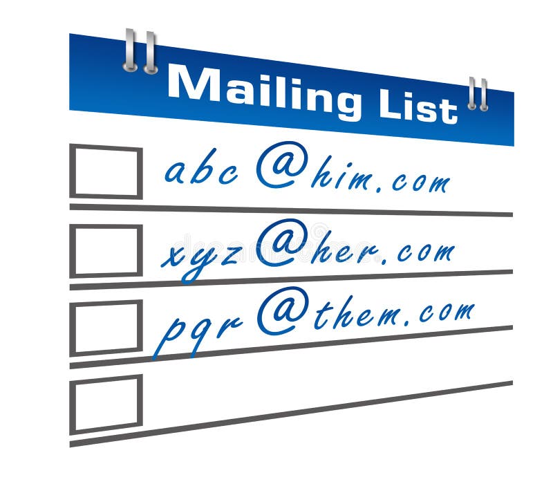 Mailing List Diary royalty free illustration Mailing List Diary royalty free illustration