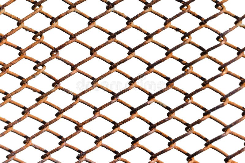 Maille rouillée en métal d'isolement sur le fond blanc photos libres de droits Maille rouillée en métal d'isolement sur le fond blanc photos libres de droits
