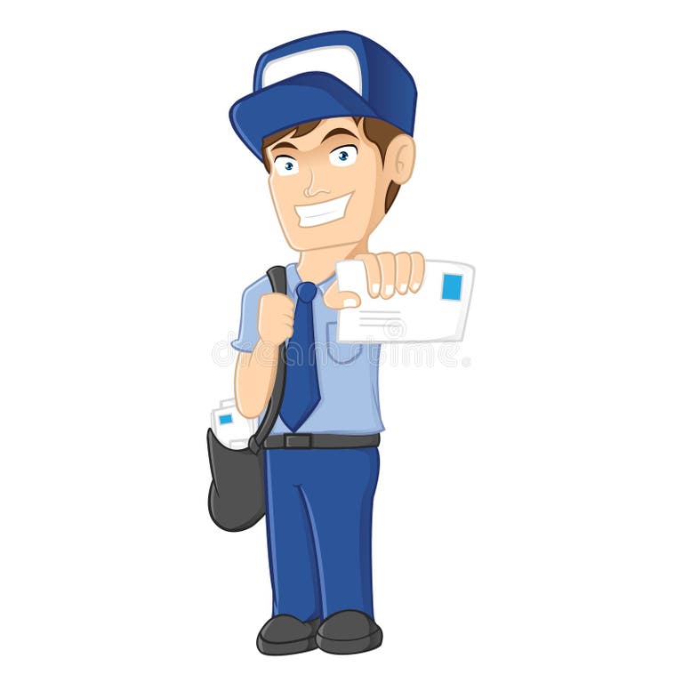 Cartoon Mailman Delivering Letter Stock Illustrations 513 Cartoon